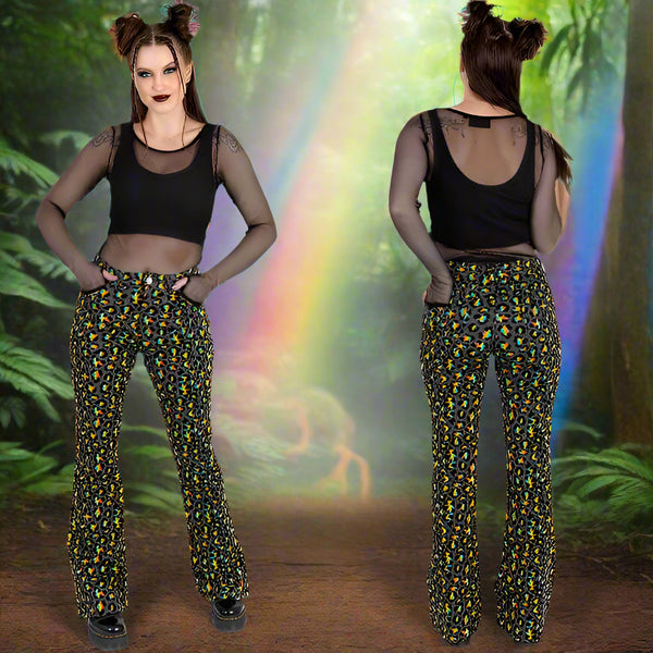 Run and Fly Grey Leopard Print Jeans