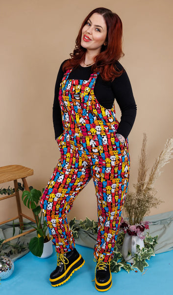 Finding Fox Dog Print Stretch Dungarees