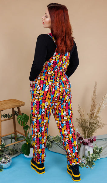 Finding Fox Dog Print Stretch Dungarees
