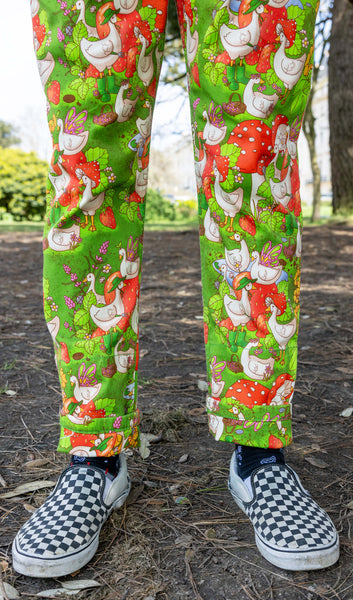 The Mushroom Babes In The Geese Garden Stretch Twill Dungarees - Unisex