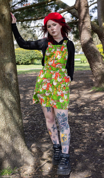 The Mushroom Babes In The Geese Garden Stretch Twill Pinafore Dress
