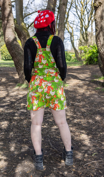 The Mushroom Babes In The Geese Garden Stretch Twill Pinafore Dress