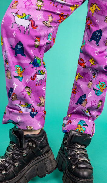 Katie Abey & Angela Sandland - Happiness Enchanters Word Spells Stretch Twill Dungarees