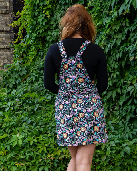Run and Fly Boho Summer Stretch Twill Pinafore Dress