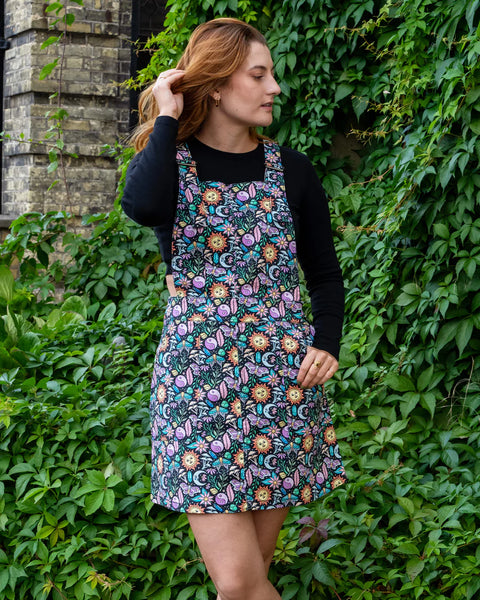 Run and Fly Boho Summer Stretch Twill Pinafore Dress 2