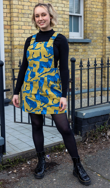 Big Cats Stretch Twill Pinafore Dress