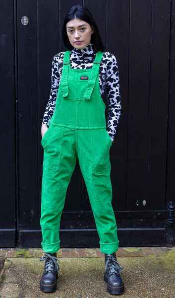 Pea Green Corduroy Dungarees