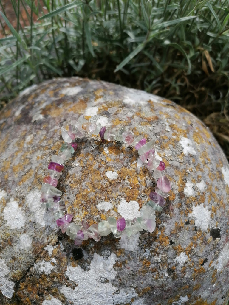 Fluorite chip bracelet