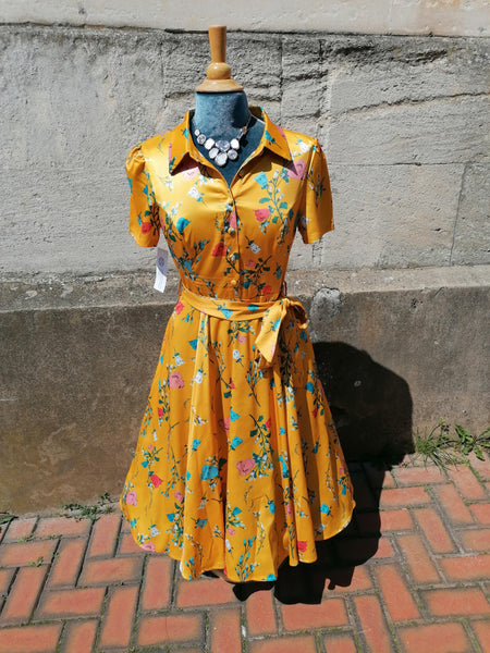 Golden 1950s style dress