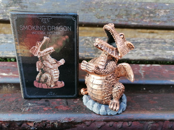 Smoking Incense Dragon - Gold