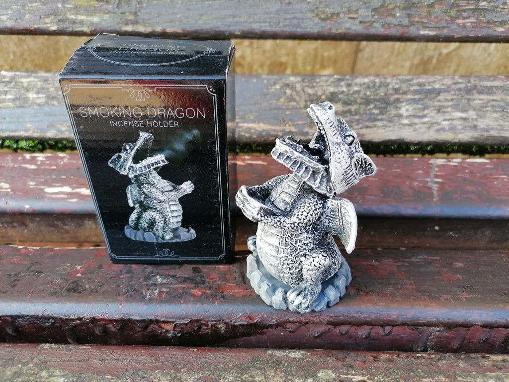 Smoking Incense Dragon - Silver