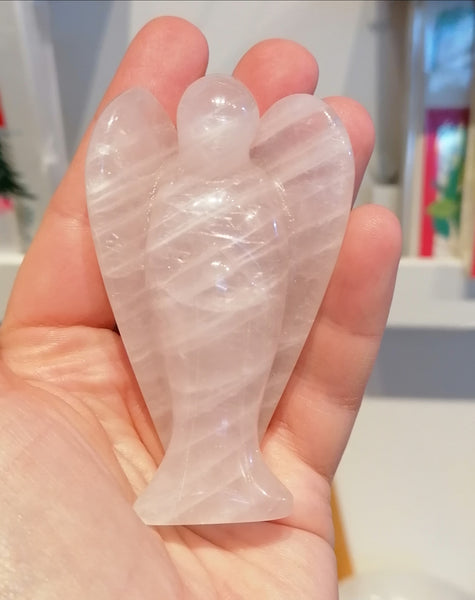 Large Rose Quartz Angel