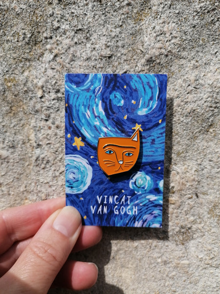 Vincat Van Gogh Kitty Cat Pin