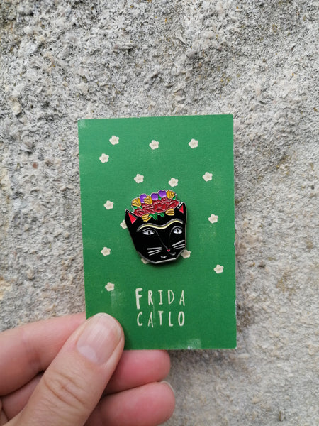 Frida Catlo Kitty Cat Pin