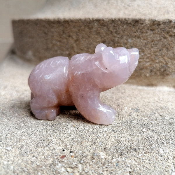 Rose Quartz Carved bear