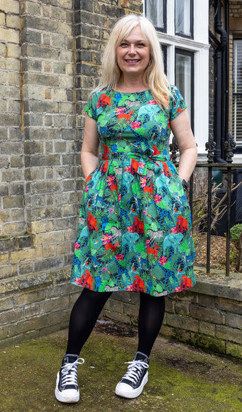 Jungle Stretch Belted Dress