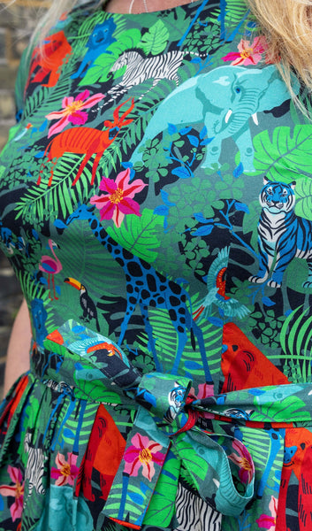 Jungle Stretch Belted Dress