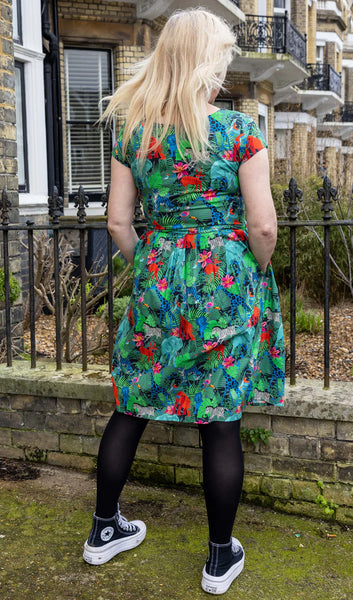Jungle Stretch Belted Dress