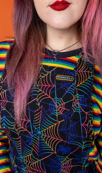 Rainbow Spider Twill Pinafore Dress
