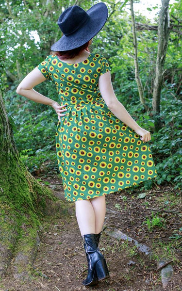 Bee and Sunflower Belted Tea Dress