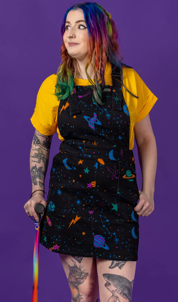 Cosmic Space Stretch Twill Pinafore Dress