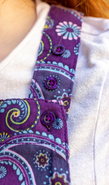 Purple Paisley Long Pinafore