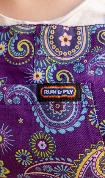 Purple Paisley Long Pinafore