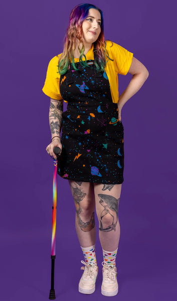 Cosmic Space Stretch Twill Pinafore Dress