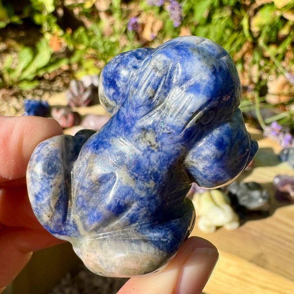 Gemstone Toad 3cm Crystal toad carved animal witchy gift Elf: Smaller toad 3cm