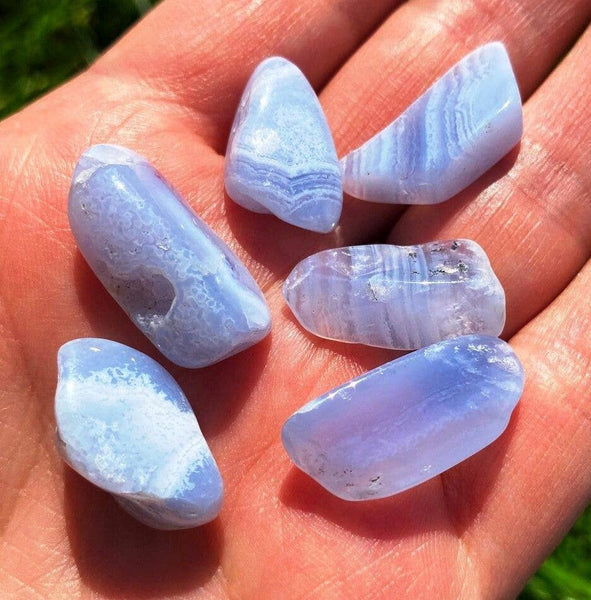 Blue lace agate 1-2cm tumbled stone blue lace tumbles by elf