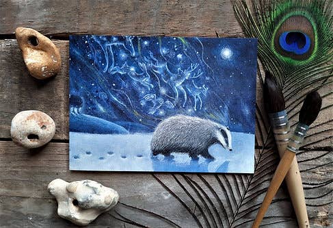 Guardian of the Winter Solstice Greetings Card