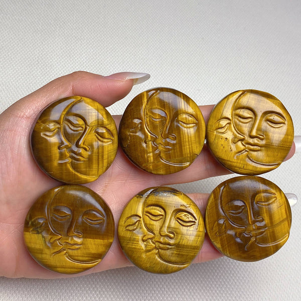 Natural Tiger eye Sun and Moon Decor wholesale: 2