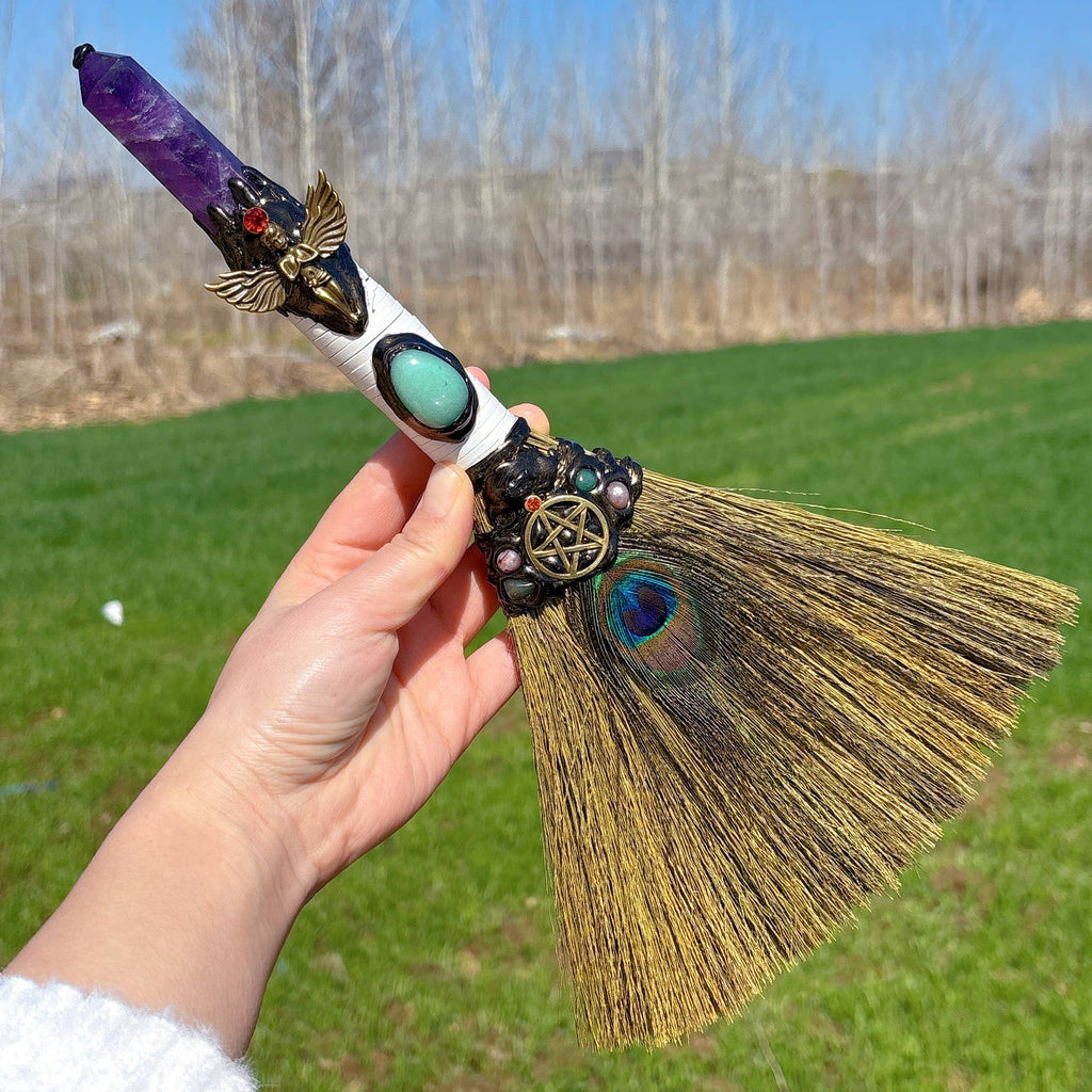 Dream amethyst Pentagrm angel Brush crystal quartz 43cm: 1