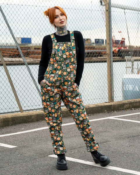 Rebel Romance Yuletide Treats Christmas Stretch Dungarees: S