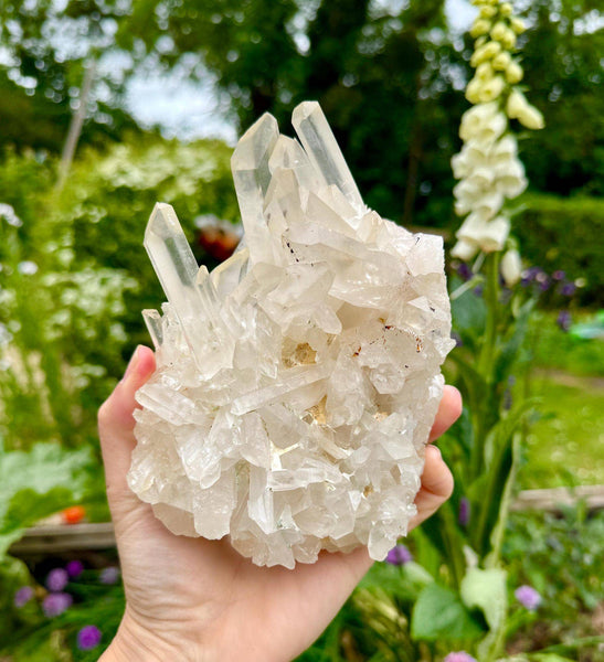 Quartz cluster 5cm-7cm clear quartz druzy points by Elf UK