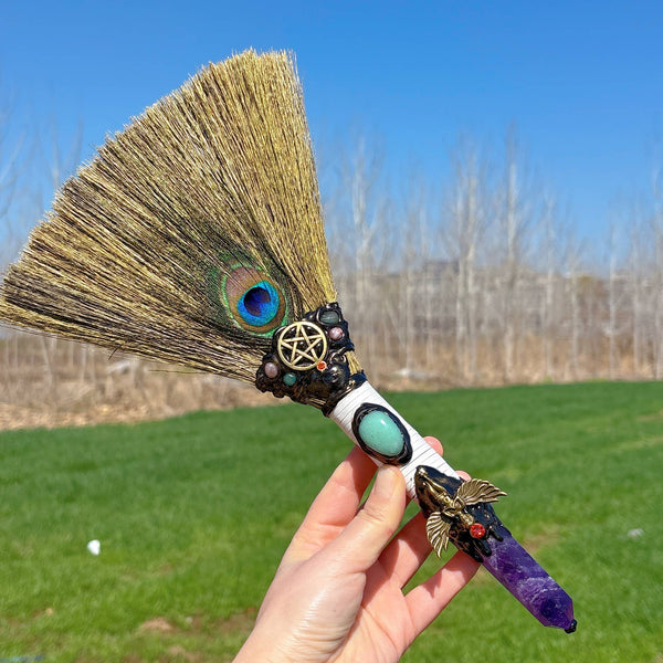 Dream amethyst Pentagrm angel Brush crystal quartz 43cm: 1