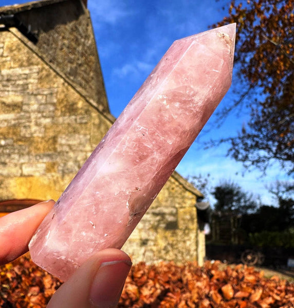 Rose Quartz tower 8-10cm pink quartz wand crystal point pink