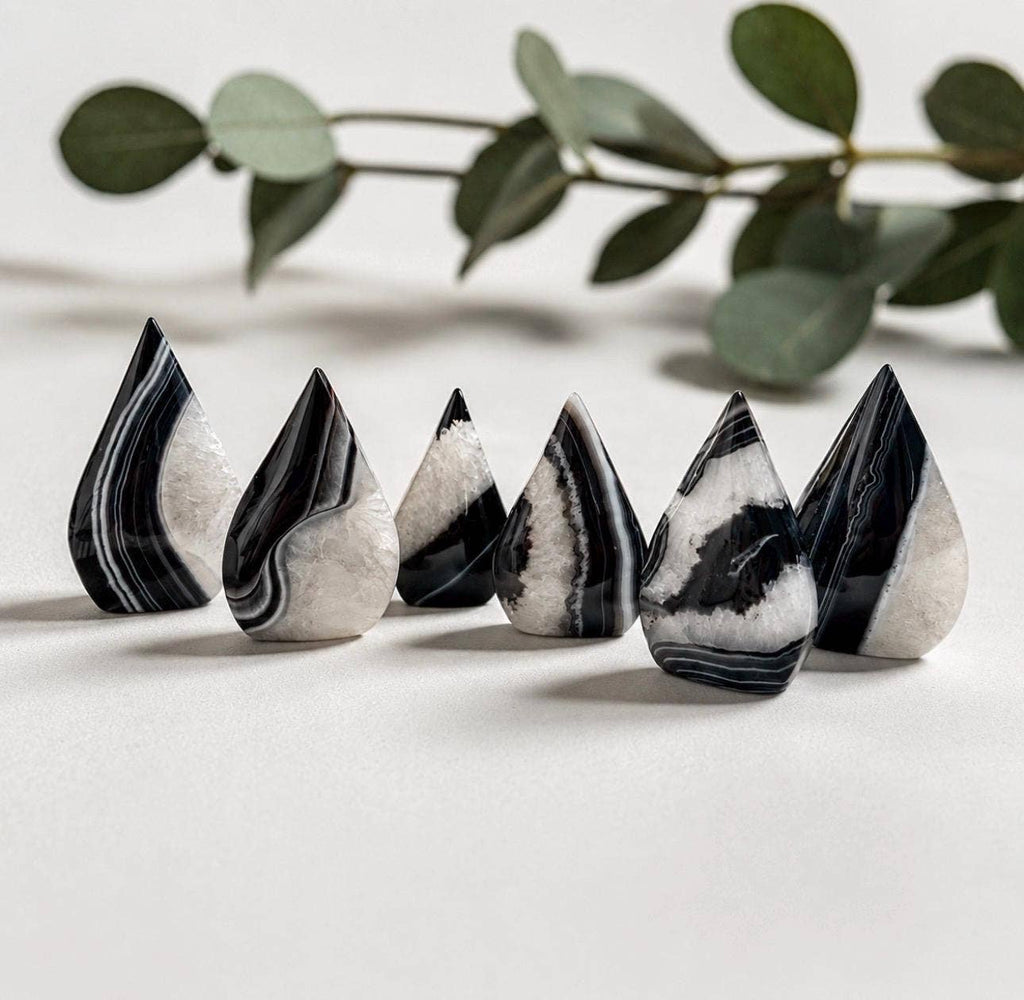 Black Onyx Crystal Flame – Protective Free Form Carving – Luna by Louise, Crystal Shop UK