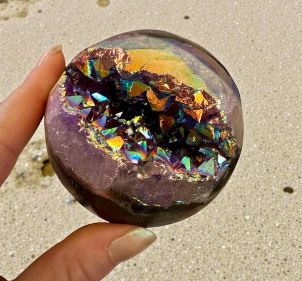 Aura Amethyst Crystal Sphere – 40-50mm | Protection, Luna by Louise, Crystal Shop UK