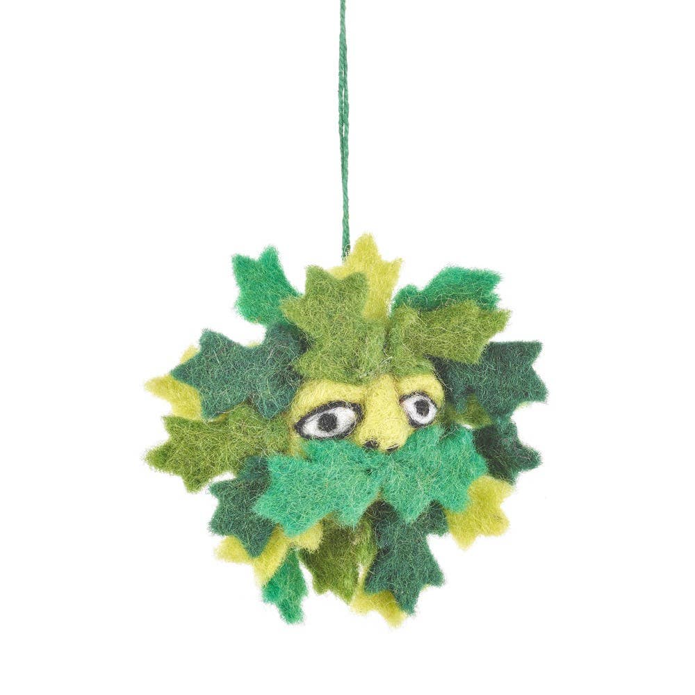 Handmade Needle Felt Green Man Biodegradable Hanging Decor