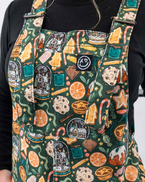 Rebel Romance Yuletide Treats Christmas Stretch Dungarees: M