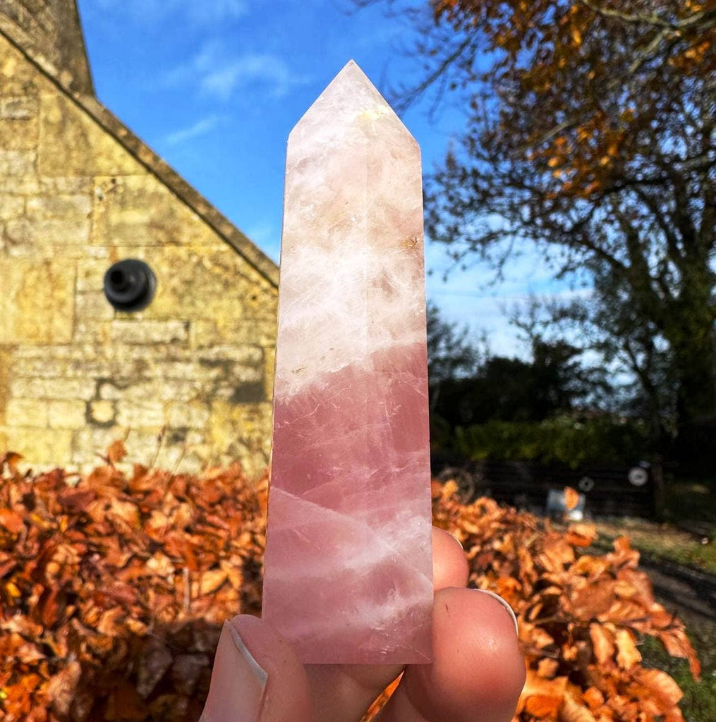 Rose Quartz tower 8-10cm pink quartz wand crystal point pink
