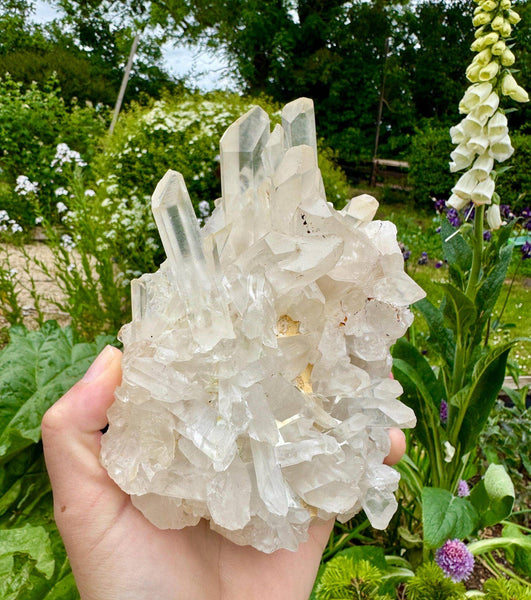 Quartz cluster 5cm-7cm clear quartz druzy points by Elf UK