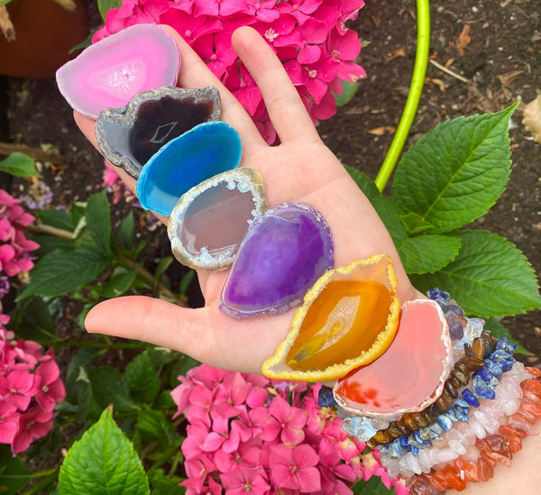 Agate slice crystal slice gemstone slice rainbow agate Elf: Random 3+cm