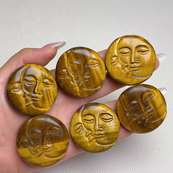 Natural Tiger eye Sun and Moon Decor wholesale: 2