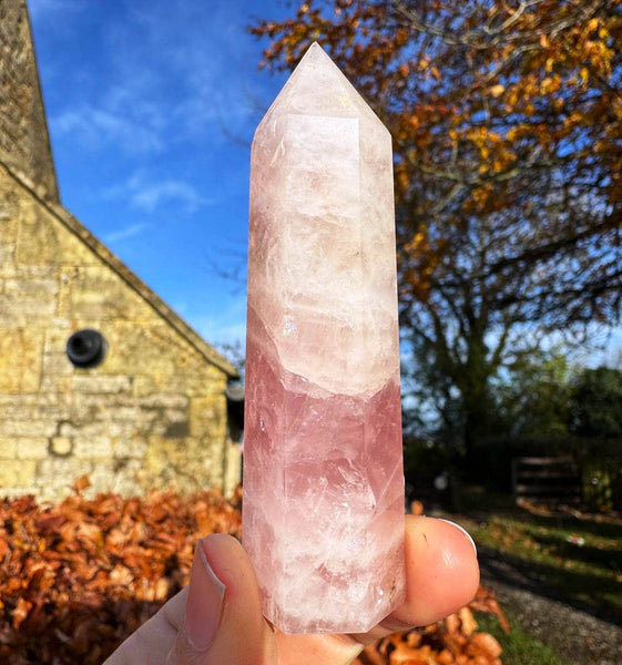 Rose Quartz tower 8-10cm pink quartz wand crystal point pink