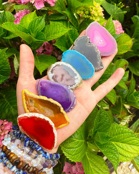 Agate slice crystal slice gemstone slice rainbow agate Elf: Random 3+cm