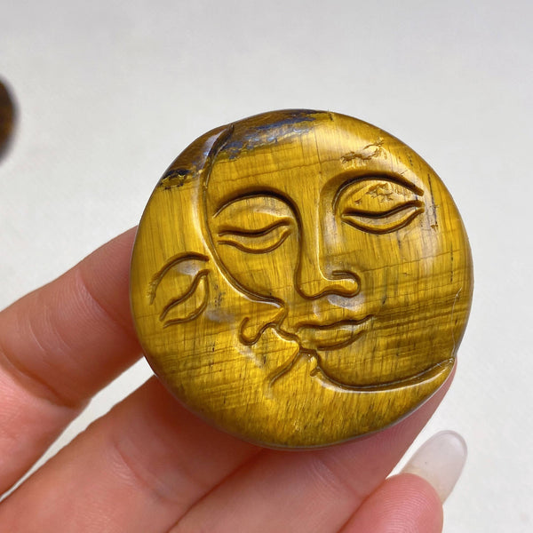 Natural Tiger eye Sun and Moon Decor wholesale: 2