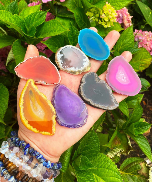 Agate slice crystal slice gemstone slice rainbow agate Elf: Random 3+cm