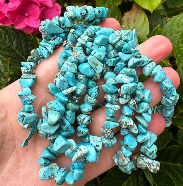 Crystal chip bracelet stretch bracelet gemstone jewelry elf: Blue Laced Agate